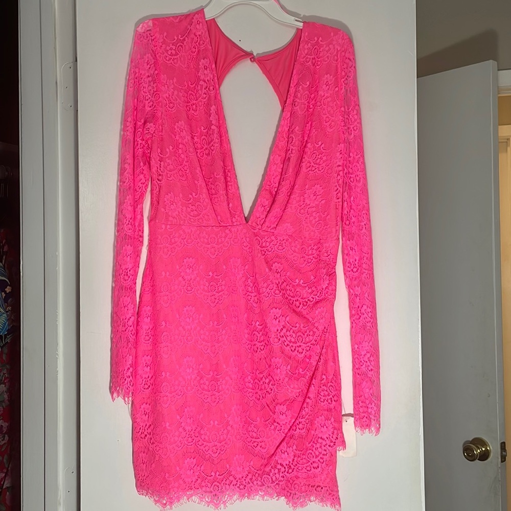 NWT Hot pink lace dress